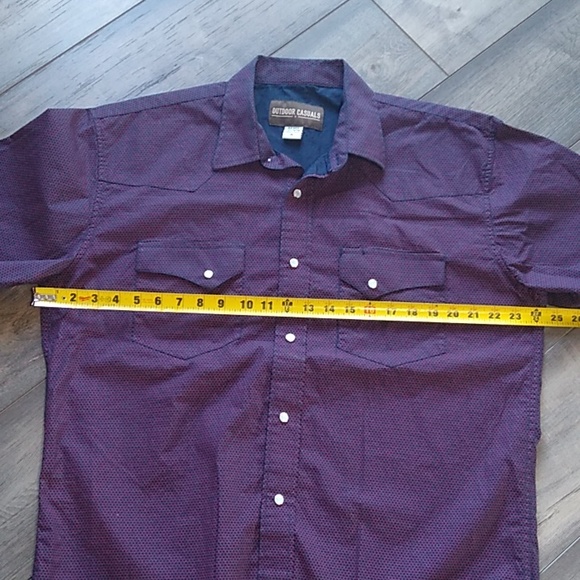 Outdoor Casuals Western Cowboy Rodeo Shirt Short sleeve snap down shirt size XL - Picture 7 of 12